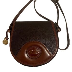 VINTAGE Dooney & Bourke Saddle Bag Equestrian Crossbody All Weather Leather EUC